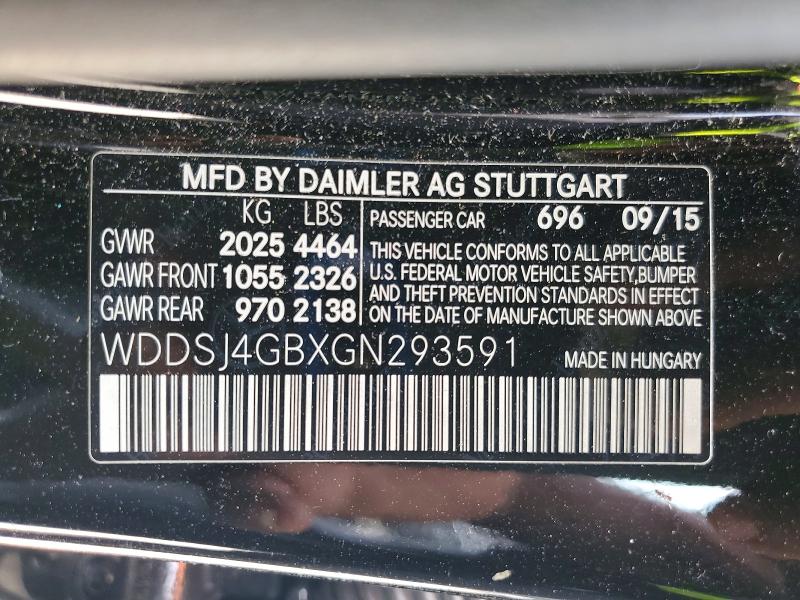 Aukcja sprzedaży 2016 Mercedes-benz Cla, vin: WDDSJ4GBXGN293591, numer aukcji: 60114496