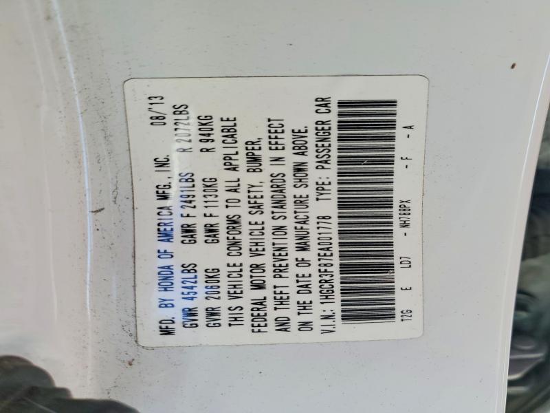 Продаж на аукціоні авто 2014 Honda Accord, vin: 1HGCR3F87EA001778, номер лоту: 60573626