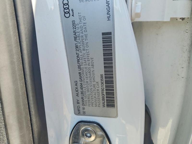 Продажа на аукционе авто 2016 Audi A3, vin: WAUB8GFF8G1083586, номер лота: 62283686