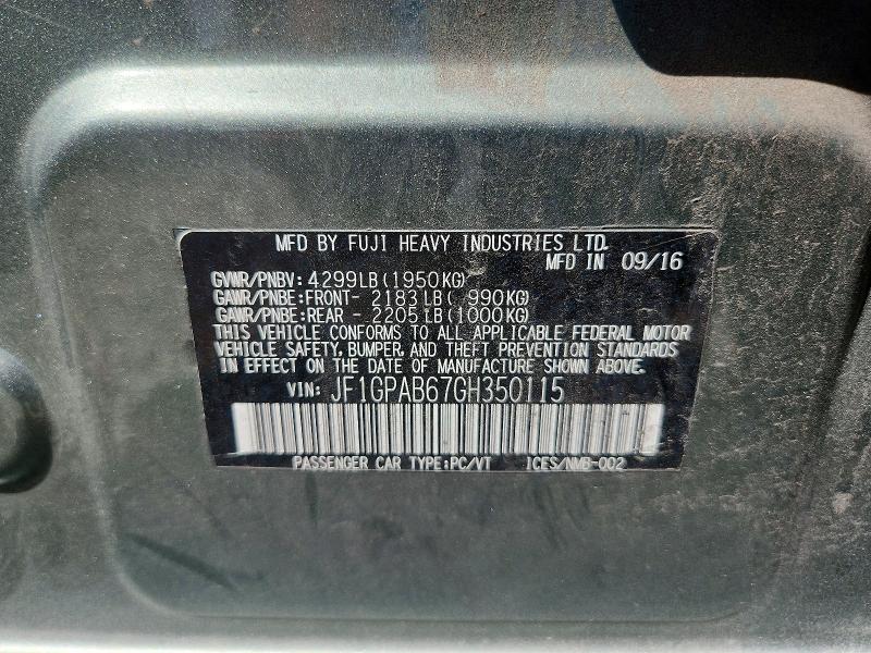 Продажа на аукционе авто 2016 Subaru Impreza, vin: JF1GPAB67GH350115, номер лота: 60723266