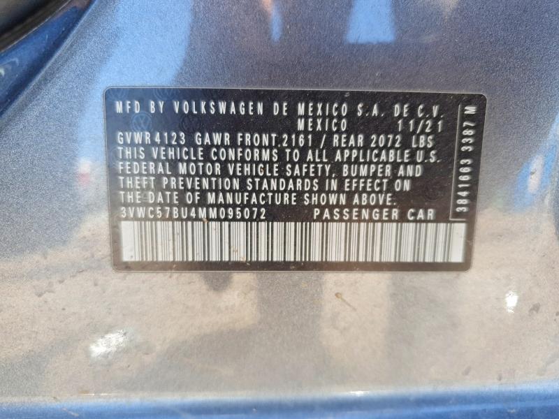 60601836 :رقم المزاد ، 3VWC57BU4MM095072 vin ، 2021 Volkswagen Jetta مزاد بيع