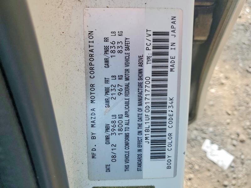 61131706 :رقم المزاد ، JM1BL1UF0D1717700 vin ، 2013 Mazda 3 مزاد بيع