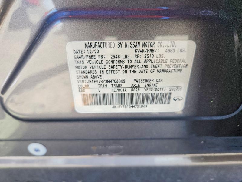 Auction sale of the 2021 Infiniti Q50, vin: JN1EV7BP3MM704849, lot number: 61711186