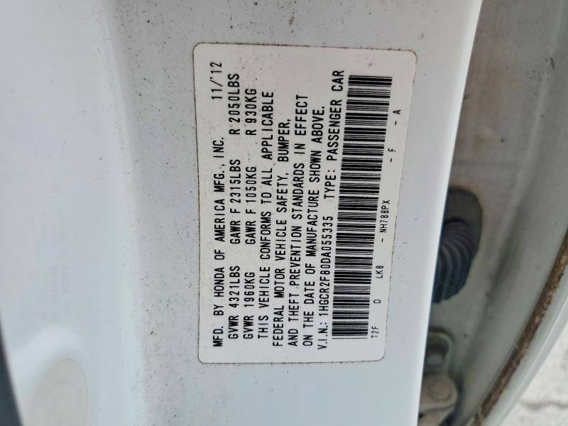 Aukcja sprzedaży 2013 Honda Accord, vin: 1HGCR2F80DA055335, numer aukcji: 60891876