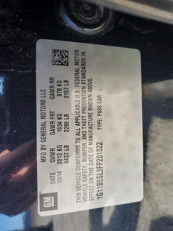 Aukcja sprzedaży 2015 Chevrolet Malibu, vin: 1G11B5SL3FF201022, numer aukcji: 60921306
