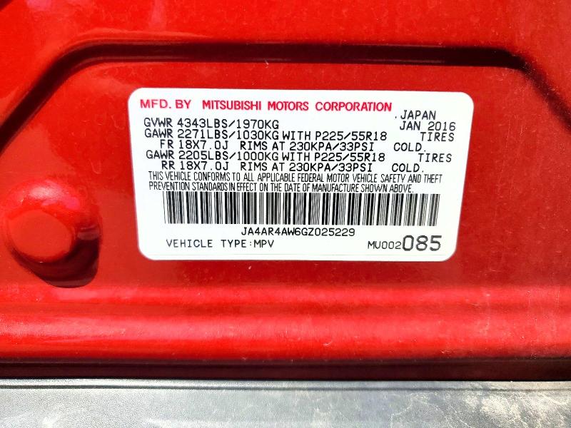 Продажа на аукционе авто 2016 Mitsubishi Outlander Sport, vin: JA4AR4AW6GZ025229, номер лота: 60707016