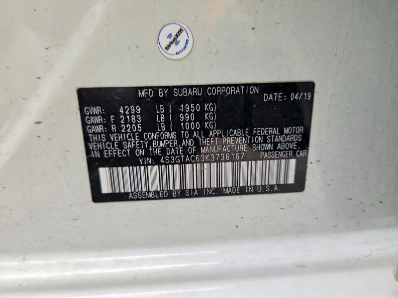 Aukcja sprzedaży 2019 Subaru Impreza, vin: 4S3GTAC63K3736167, numer aukcji: 62490206