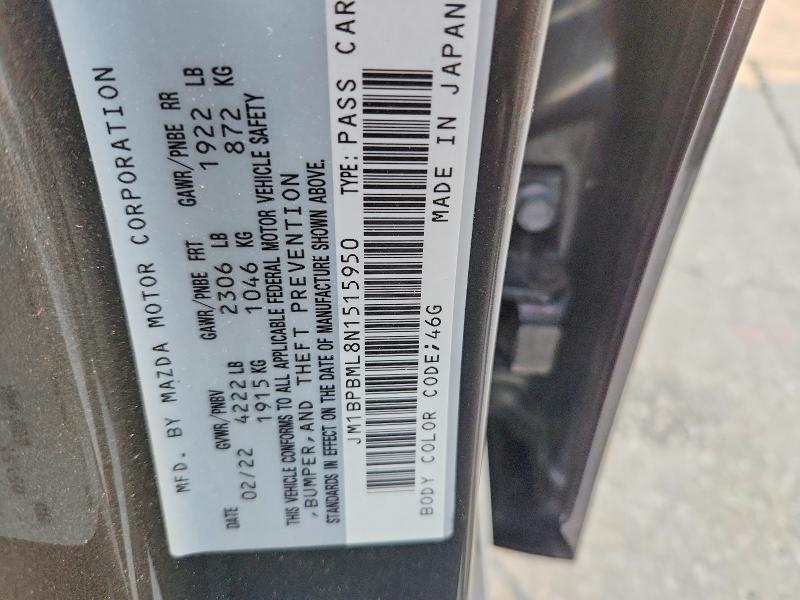 Продаж на аукціоні авто 2022 Mazda 3, vin: JM1BPBML8N1515950, номер лоту: 62808156