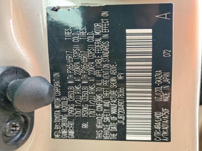 2009 Lexus Gx მანქანა იყიდება აუქციონზე, vin: JTJBT20X490178366, აუქციონის ნომერი: 61210716