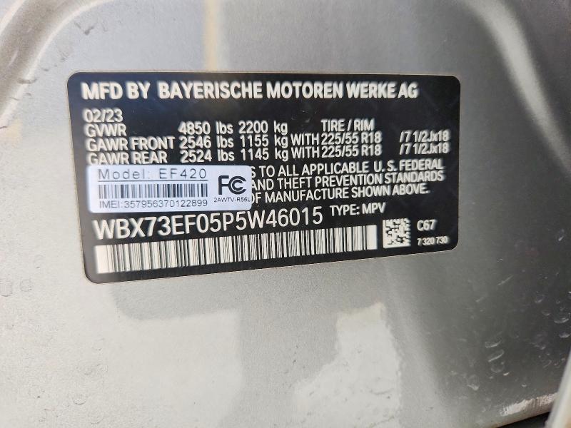 61521026 :رقم المزاد ، WBX73EF05P5W46015 vin ، 2023 Bmw X1 مزاد بيع