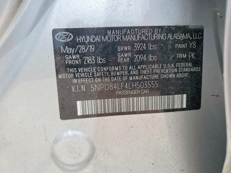 Aukcja sprzedaży 2020 Hyundai Elantra, vin: 5NPD84LF4LH503555, numer aukcji: 60496296