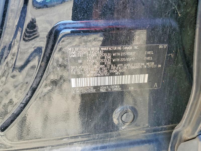 Продаж на аукціоні авто 2017 Toyota Rav4, vin: 2T3WFREV0HW387853, номер лоту: 60243906