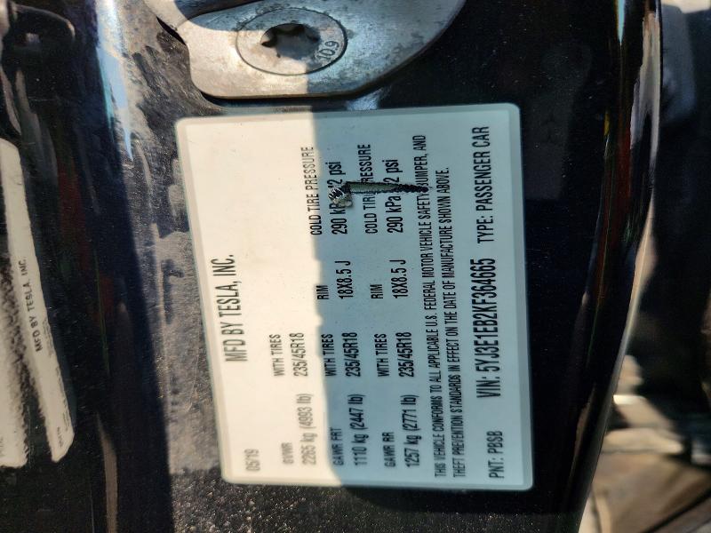 61722276 :رقم المزاد ، 5YJ3E1EB2KF364665 vin ، 2019 Tesla Model 3 مزاد بيع