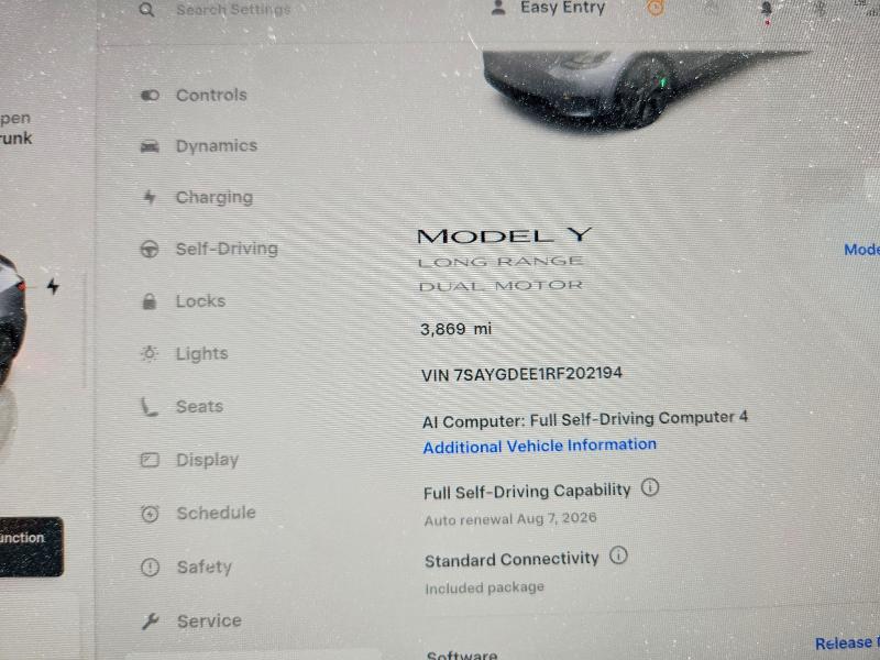 Продаж на аукціоні авто 2024 Tesla Model Y, vin: 7SAYGDEE1RF202194, номер лоту: 61403416