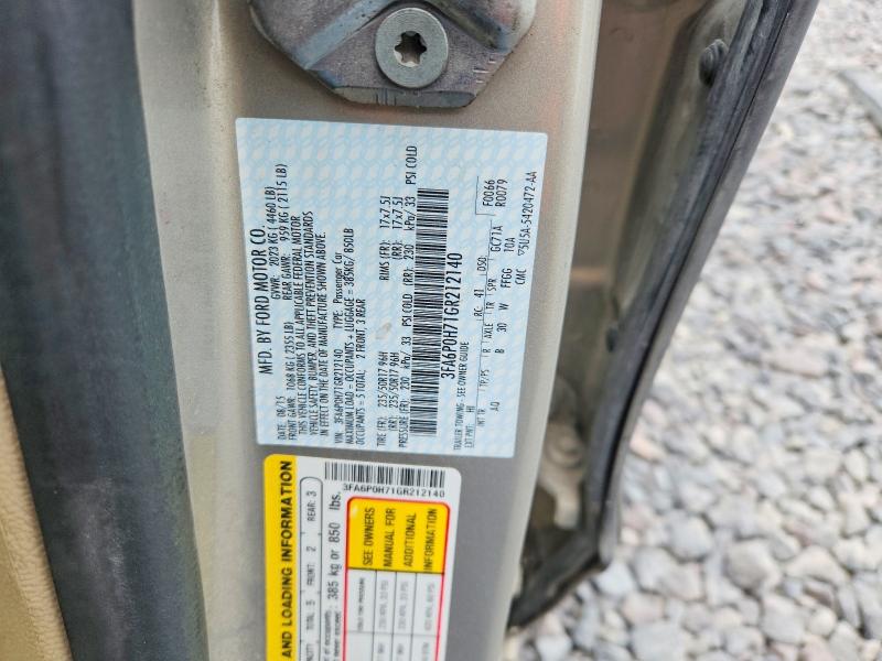 62824586 :رقم المزاد ، 3FA6P0H71GR212140 vin ، 2016 Ford Fusion مزاد بيع