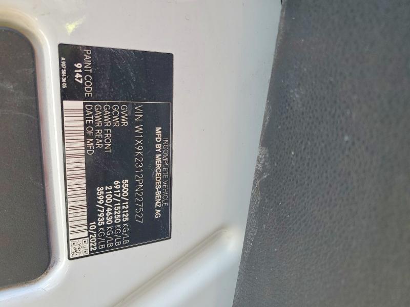 62352846 :رقم المزاد ، W1X9K2312PN227527 vin ، 2023 Mercedes-benz Sprinter مزاد بيع