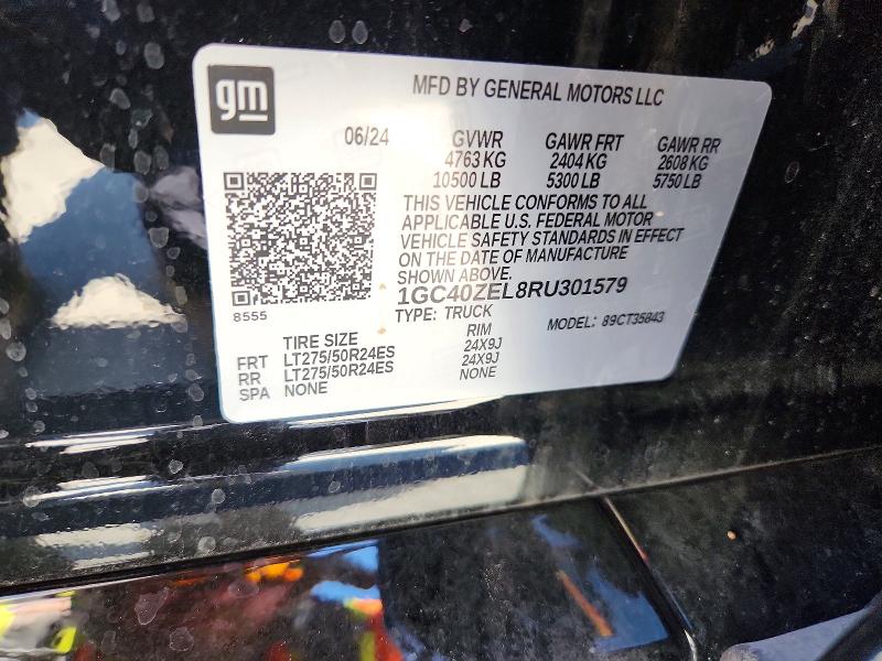 Продажа на аукционе авто 2024 Chevrolet Silverado, vin: 1GC40ZEL8RU301579, номер лота: 58414356
