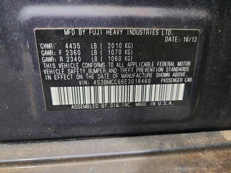 Aukcja sprzedaży 2014 Subaru Legacy, vin: 4S3BMCC66E3018460, numer aukcji: 61578736