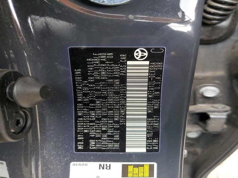 62834386 :رقم المزاد ، 5YFP4MCE3RP212931 vin ، 2024 Toyota Corolla مزاد بيع