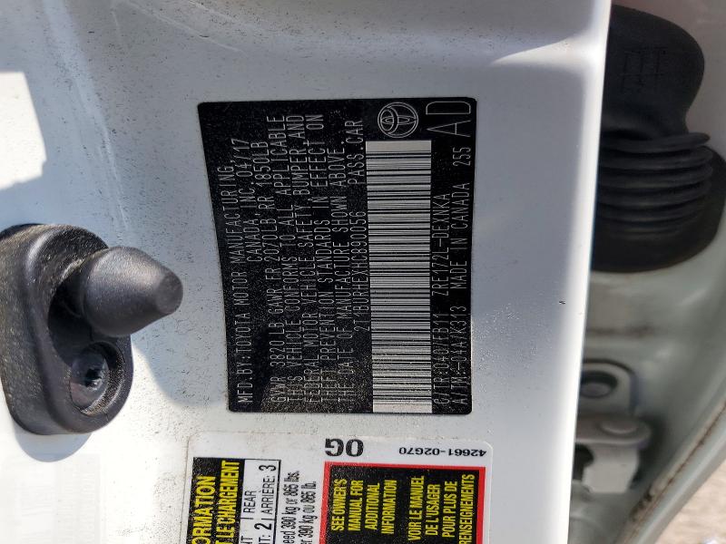 Aukcja sprzedaży 2017 Toyota Corolla, vin: 2T1BURHEXHC890056, numer aukcji: 60497906