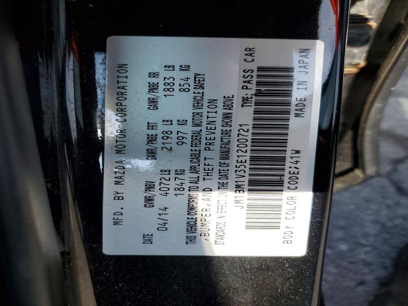 2014 Mazda 3 მანქანა იყიდება აუქციონზე, vin: JM1BM1V35E1200721, აუქციონის ნომერი: 59693496
