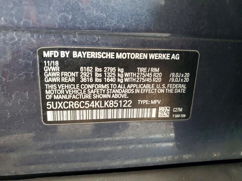 Aukcja sprzedaży 2019 Bmw X5, vin: 5UXCR6C54KLK85122, numer aukcji: 60603406