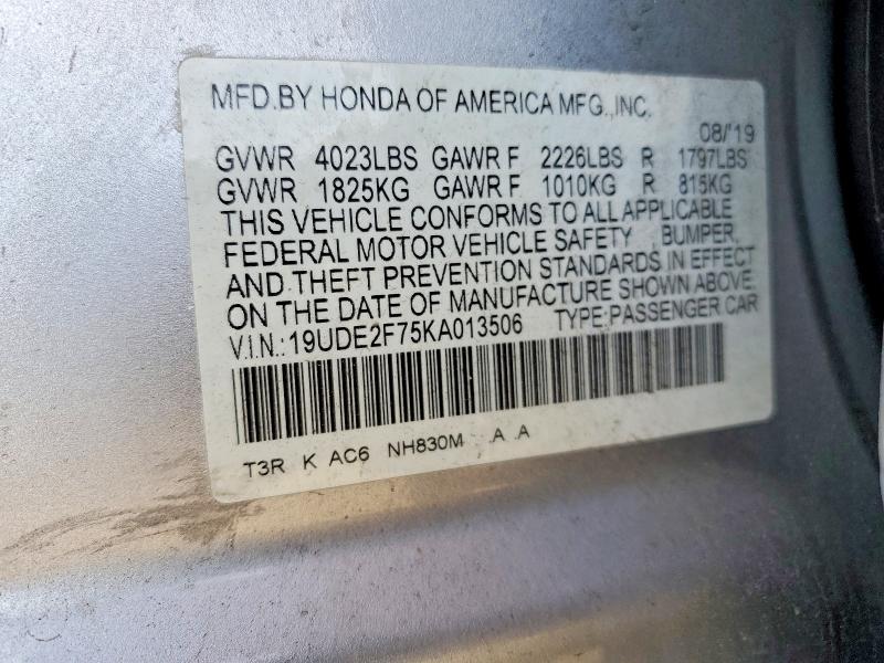 Aukcja sprzedaży 2019 Acura Ilx, vin: 19UDE2F75KA013506, numer aukcji: 62162506