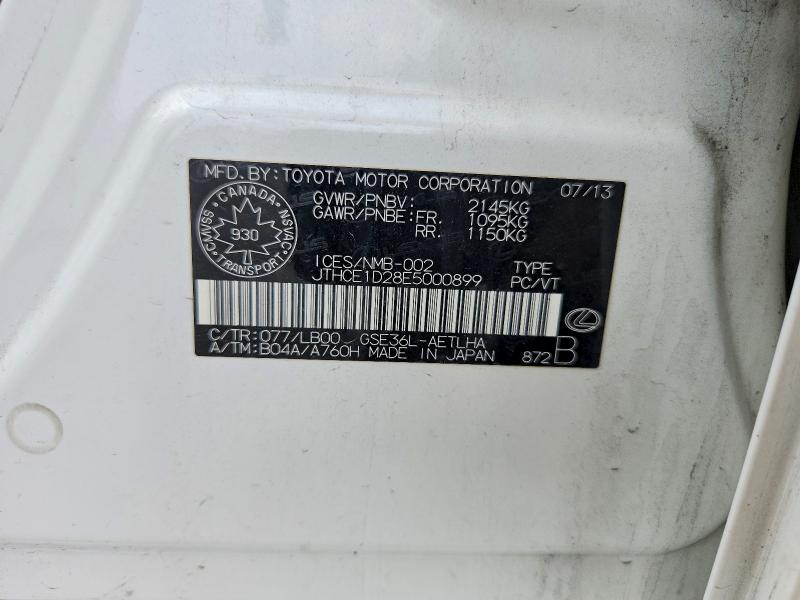 62589696 :رقم المزاد ، JTHCE1D28E5000899 vin ، 2014 Lexus Is مزاد بيع