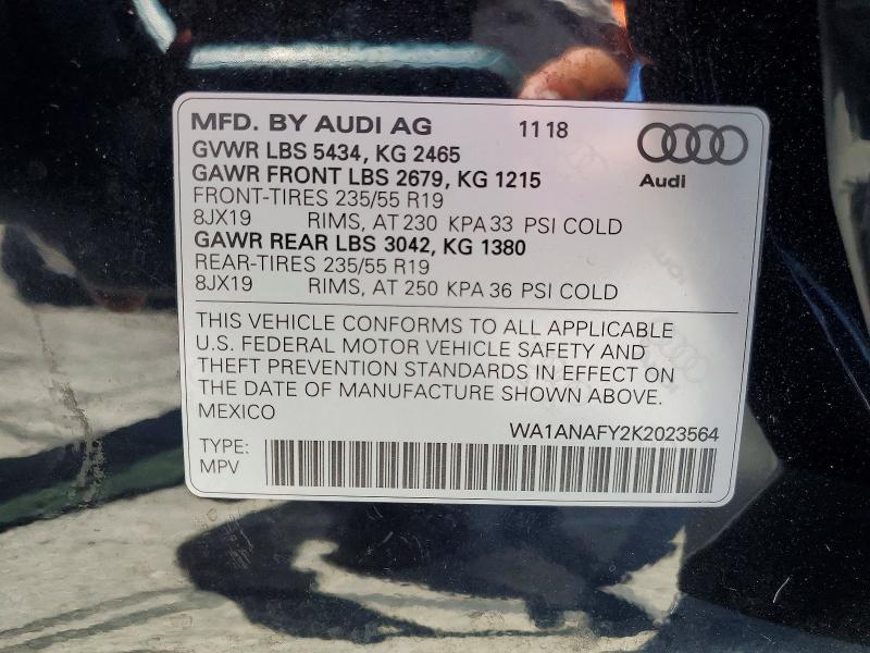 Auction sale of the 2019 Audi Q5, vin: WA1ANAFY2K2023564, lot number: 61177866
