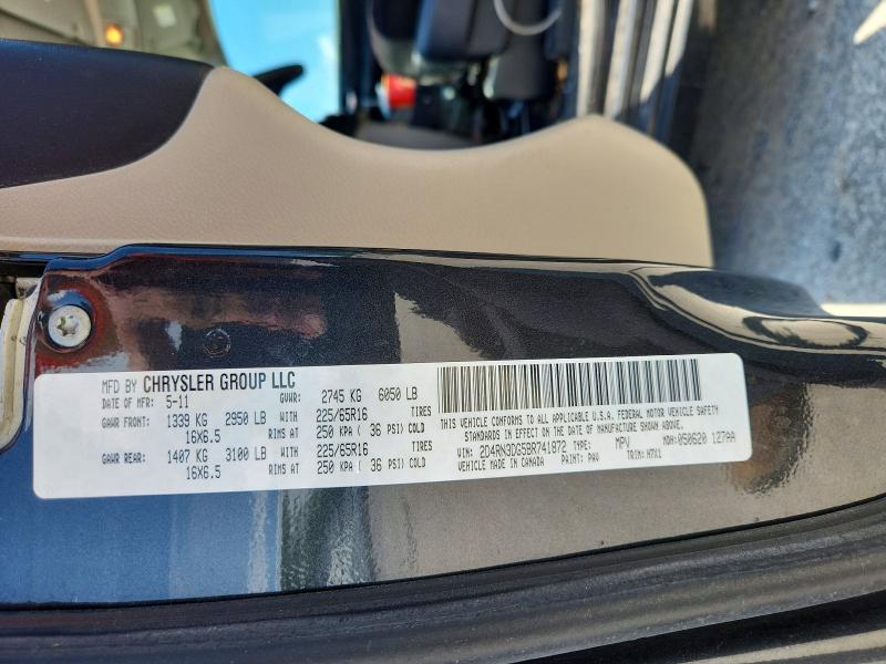59727666 :رقم المزاد ، 2D4RN3DG5BR741872 vin ، 2011 Dodge Grand Caravan مزاد بيع