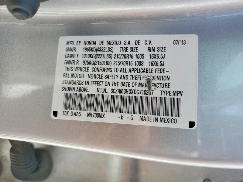 58459326 :رقم المزاد ، 3CZRM3H3XDG710207 vin ، 2013 Honda Cr-v مزاد بيع