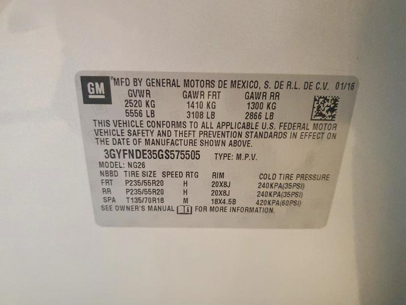 Aukcja sprzedaży 2016 Cadillac Srx, vin: 3GYFNDE35GS575505, numer aukcji: 62250326