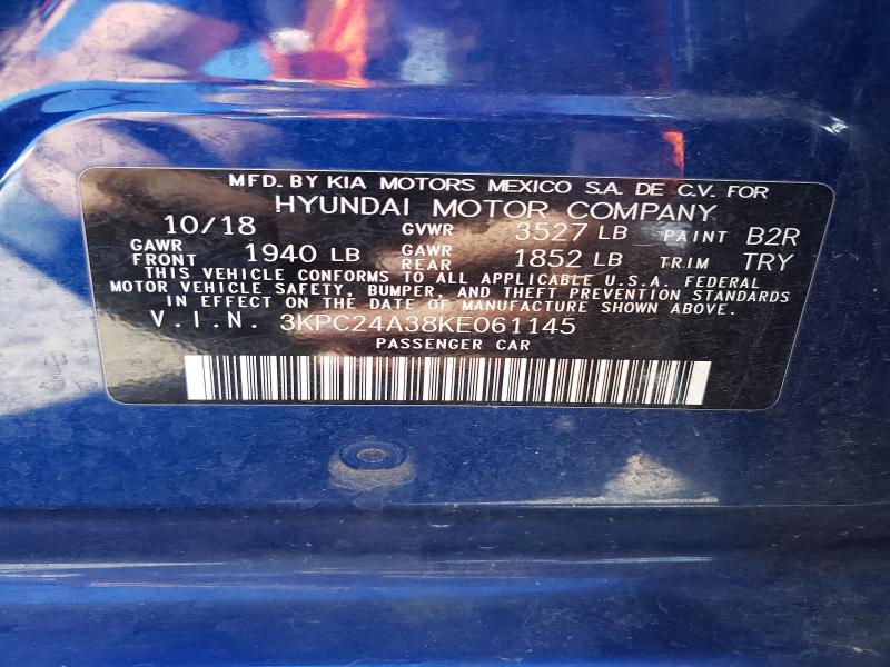 Продаж на аукціоні авто 2019 Hyundai Accent, vin: 3KPC24A38KE061145, номер лоту: 63435866