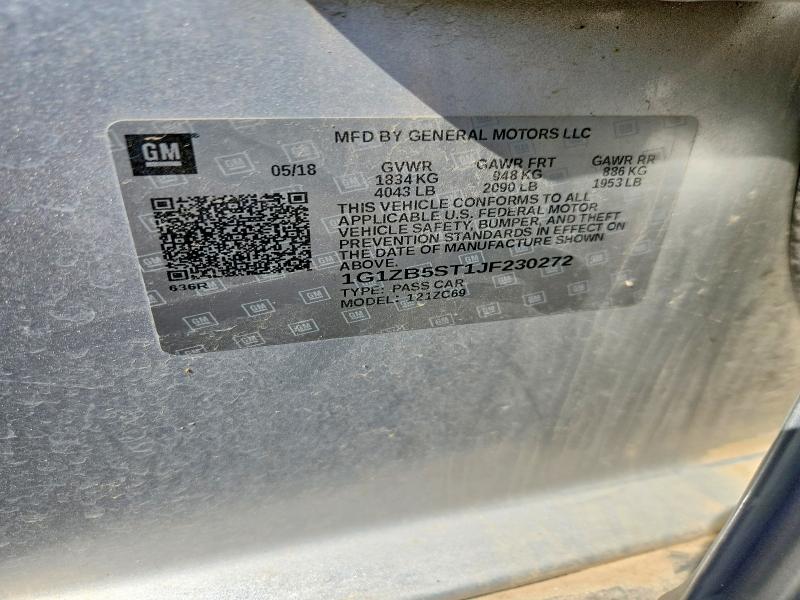 Aukcja sprzedaży 2018 Chevrolet Malibu, vin: 1G1ZB5ST1JF230272, numer aukcji: 60496166