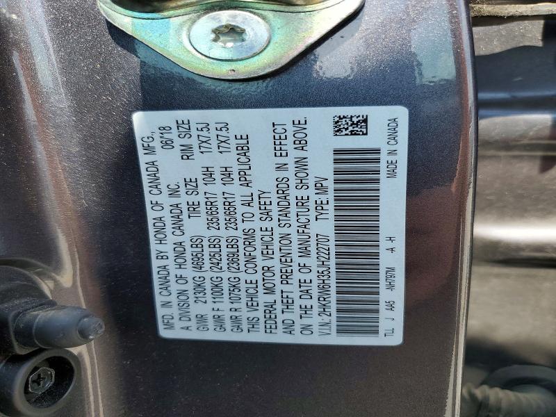 Продажа на аукционе авто 2018 Honda Cr-v, vin: 2HKRW6H35JH222707, номер лота: 60471776