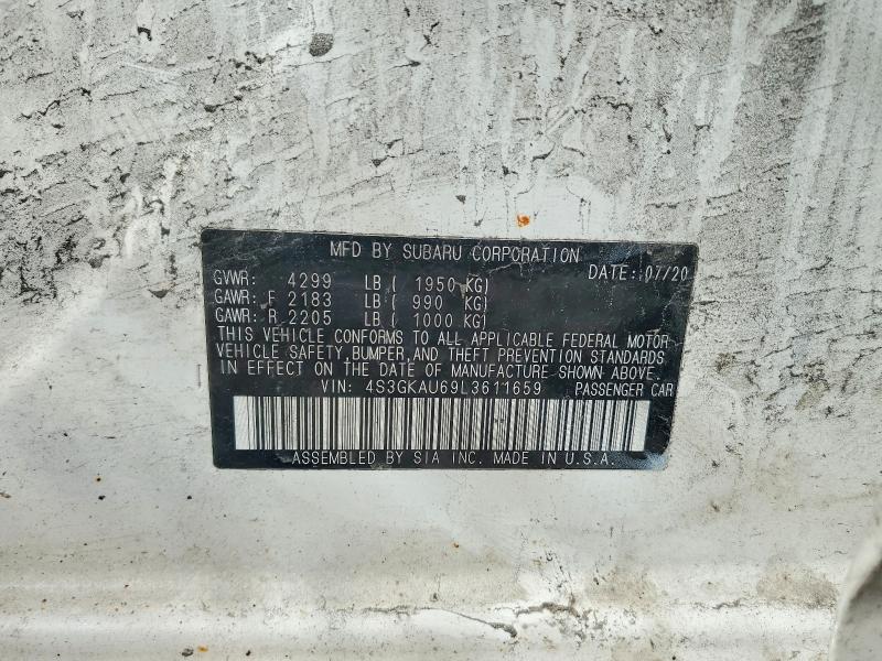 Продажа на аукционе авто 2020 Subaru Impreza, vin: 4S3GKAU69L3611659, номер лота: 60636276