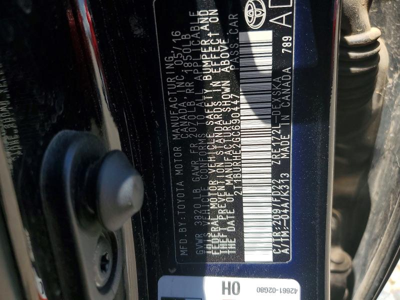 Aukcja sprzedaży 2016 Toyota Corolla, vin: 2T1BURHE2GC690447, numer aukcji: 59878296