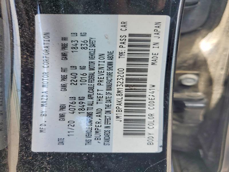 Продаж на аукціоні авто 2021 Mazda 3, vin: JM1BPAKL8M1323200, номер лоту: 60071566