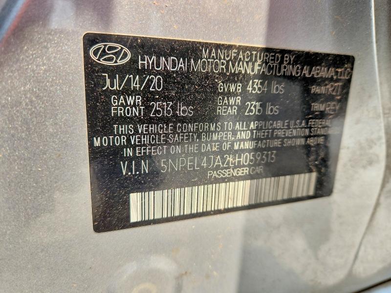 63093896 :رقم المزاد ، 5NPEL4JA2LH059313 vin ، 2020 Hyundai Sonata مزاد بيع