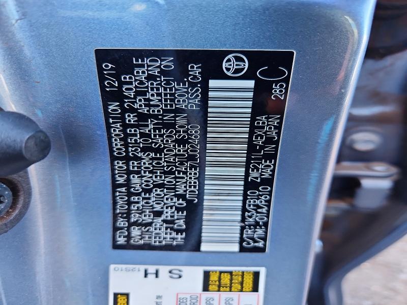 Aukcja sprzedaży 2020 Toyota Corolla, vin: JTDEBRBE7LJ024680, numer aukcji: 62627896