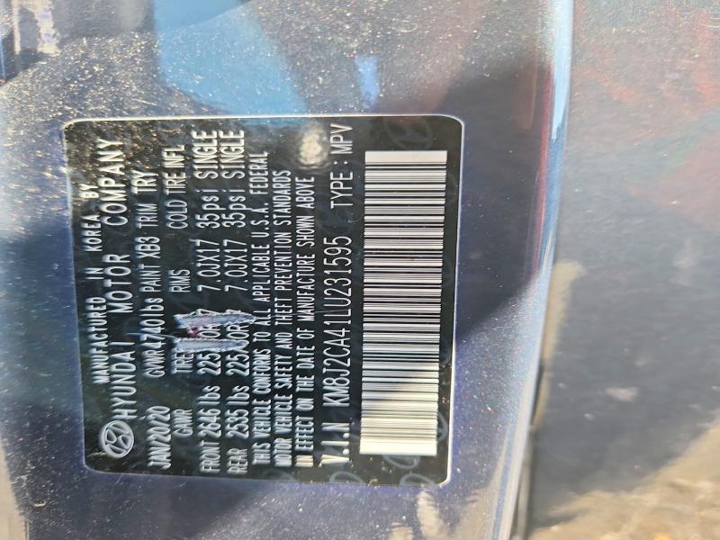 61892746 :رقم المزاد ، KM8J2CA41LU231595 vin ، 2020 Hyundai Tucson مزاد بيع