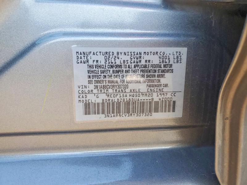 2024 Nissan Sentra მანქანა იყიდება აუქციონზე, vin: 3N1AB8CV3RY307320, აუქციონის ნომერი: 62988836