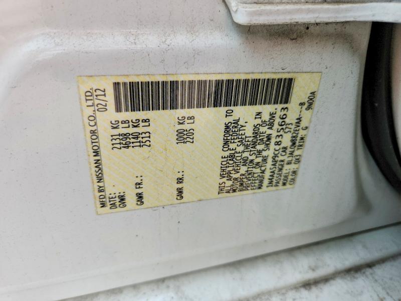2012 Nissan Maxima მანქანა იყიდება აუქციონზე, vin: 1N4AA5AP9CC835663, აუქციონის ნომერი: 60819106