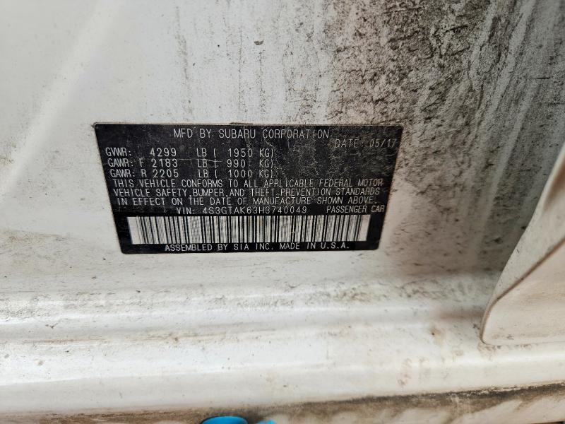 61285546 :رقم المزاد ، 4S3GTAK63H3740049 vin ، 2017 Subaru Impreza مزاد بيع