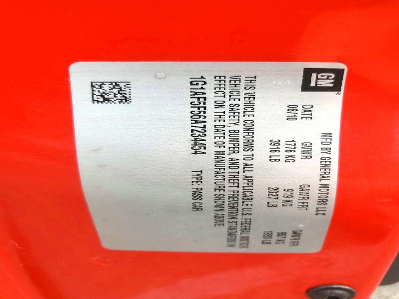61244086 :رقم المزاد ، 1G1AF5F56A7234454 vin ، 2010 Chevrolet Cobalt مزاد بيع