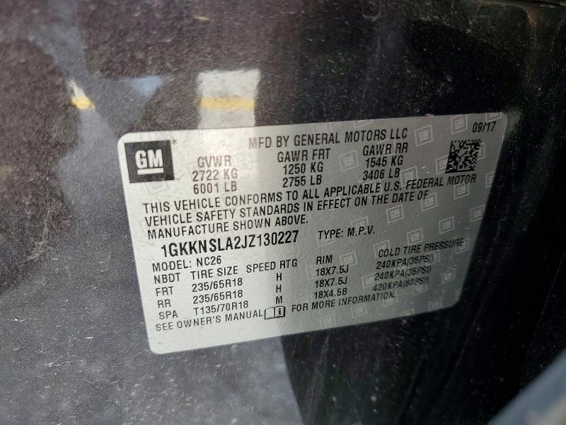 Продажа на аукционе авто 2018 Gmc Acadia, vin: 1GKKNSLA2JZ130227, номер лота: 60496876