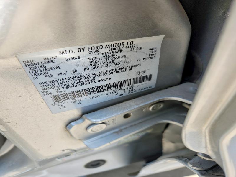 Продажа на аукционе авто 2008 Ford F250, vin: 1FTSW20R08EC06208, номер лота: 61060326