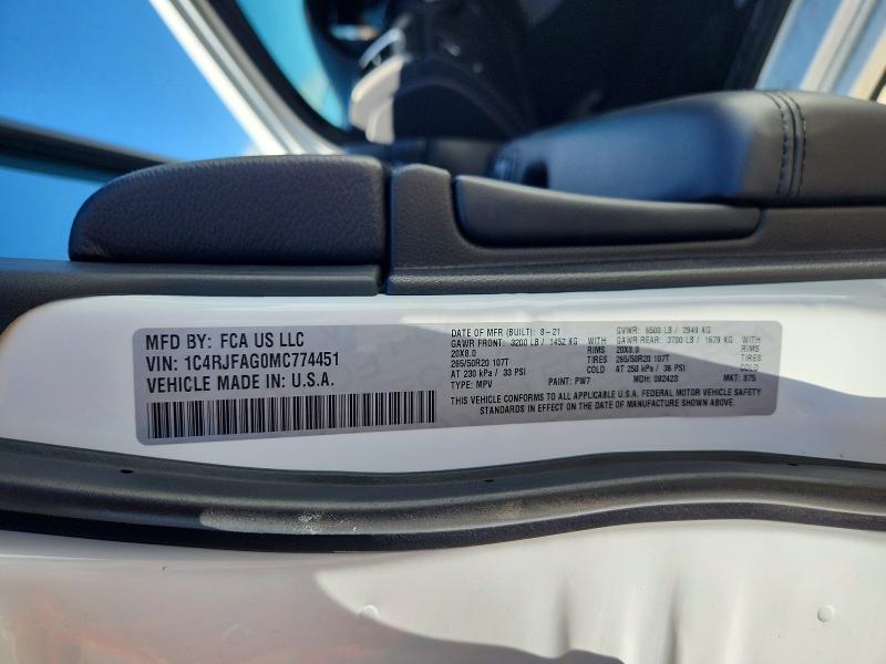 Продажа на аукционе авто 2021 Jeep Grand Cherokee, vin: 1C4RJFAG0MC774451, номер лота: 61115426