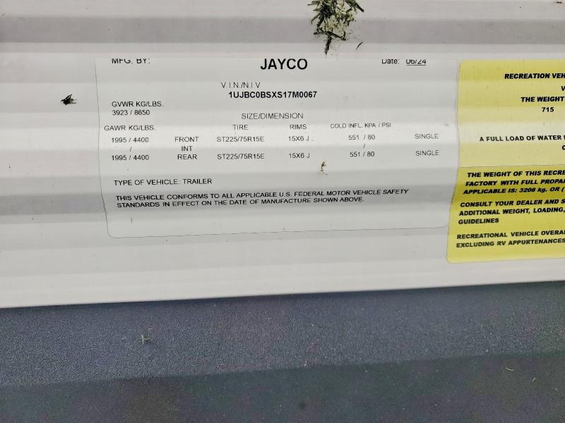 61707276 :رقم المزاد ، 1UJBC0BSXS17M0067 vin ، 2025 Jayc Jay Flight مزاد بيع