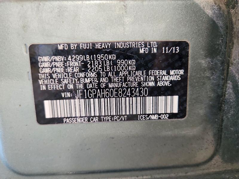 Продаж на аукціоні авто 2014 Subaru Impreza, vin: JF1GPAH60E8243430, номер лоту: 58774076